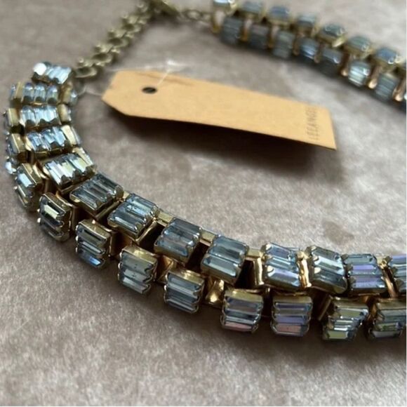 NWT *Lee Angel* Neiman Marcus *Gatsby* Crystal Baguette Necklace - Picture 3 of 8